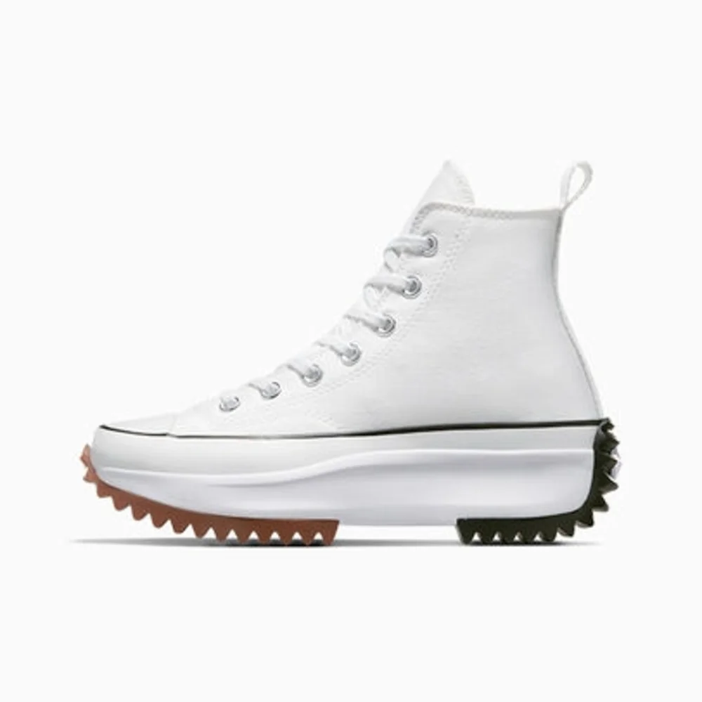 Converse White and Black High-Top Run Star Hike Canvas Platform Sneakers - Picture 3 of 5